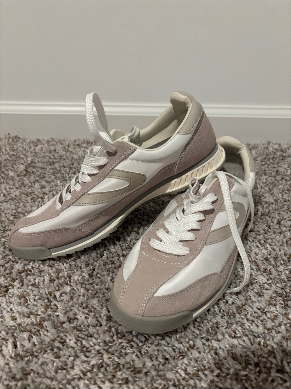 Tretorn Women's Beige, White and Taupe Athletic Sneakers